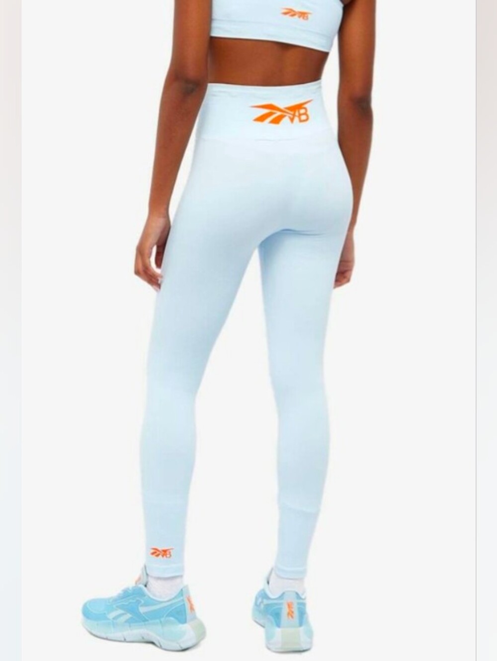 Reebok x Victoria Beckham logo print high-waisted leggings Light Blue Sz.M